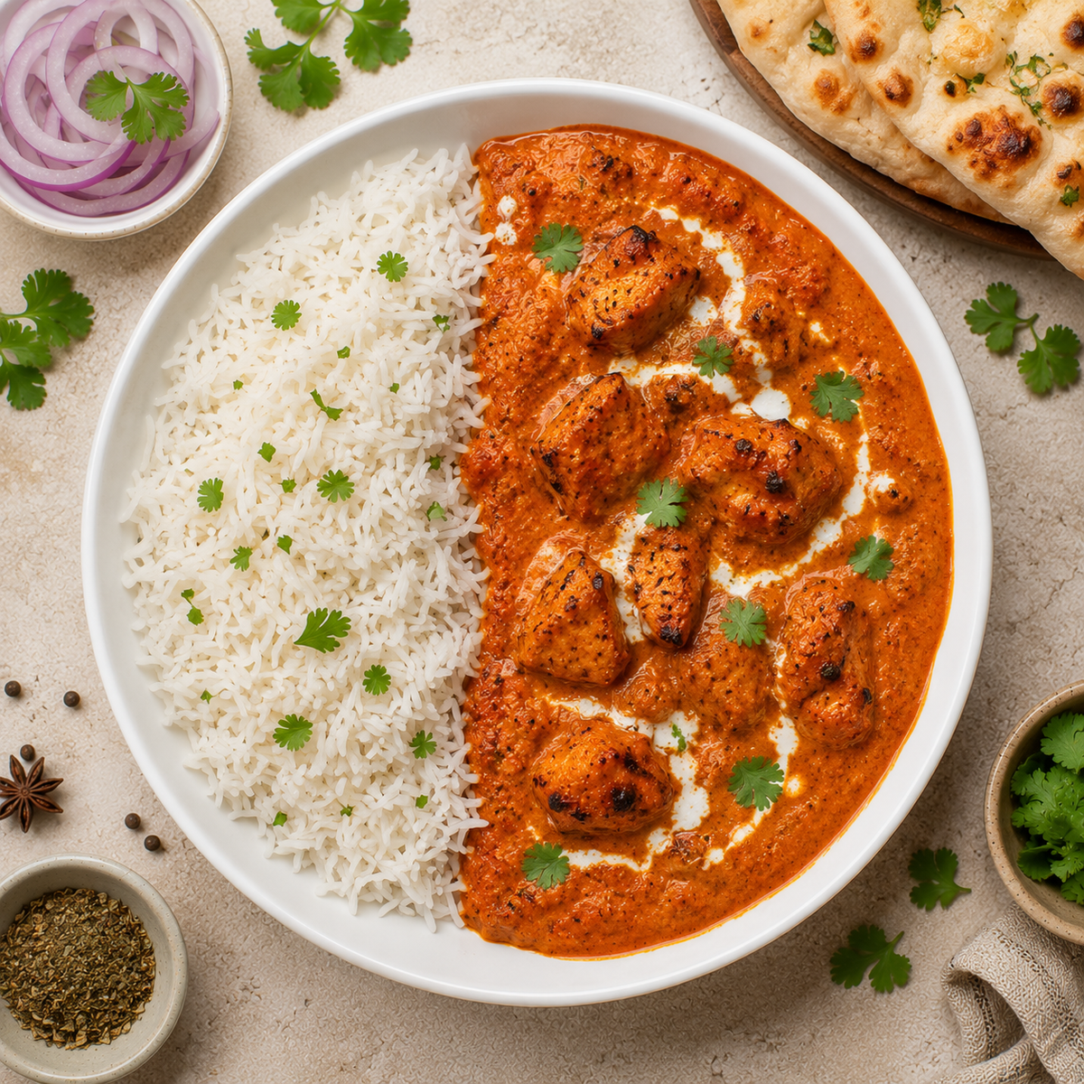 Chicken tikka masala with Rice (400g)